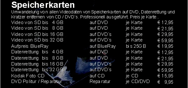 Speicherkarten  Preis